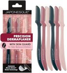 JAPONESQUE Precision Dermaplaner Facial Razors – 2pk 6 Piece Set, Eyebrow and Facial Hair Single Blade Razors for Women and Men, 2pk, 6ct.