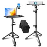 Projector Stand, Laptop Tripod Stand for 29" to 69", Projector Tripod Stand with Mouse Tray & Wheels, Adjustable Height Portable DJ Racks Stand with Gooseneck Phone Holder, Perfect for Office, Home, Stage,DJ Equipment