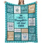 Daughter in Law Gifts, Daughter-in-Law Birthday Gifts 50x60 Inch Cozy Flannel Daughter in Law Throw Blanket Mothers Day Christmas Birthday Gifts for Daughter in Law from Mother in Law