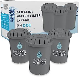 PH001 - Grey Alkaline Water Filter – Replacement Water Filter By Invigorated Water – Water Filter Cartridge - For Invigorated Living Pitcher, 300 Gallon Capacity (3 pack)