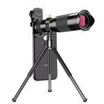 Mabron [𝐋𝐈𝐌𝐈𝐓𝐄𝐃 𝐃𝐄𝐀𝐋 𝟏𝟕 𝐘𝐄𝐀𝐑𝐒 𝐖𝐀𝐑𝐑𝐀𝐍𝐓𝐘] Universal 4K HD 48X Zoom Mobile Phone Monocular Telescope Lens Astronomical Zoom Lens extendable Tripod for All Smartphones