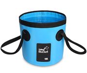 BANCHELLE Collapsible Bucket Camping Water Storage Container 12L Portable Folding Foot Bath Tub Wash Basin for Traveling Hiking Fishing Boating Gardening (Blue)