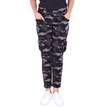 SPENCA Military Dry-Fit Camouflage Women Six Pocket Trackpant,Joggers,Sports Gym Pant | Black_2XL