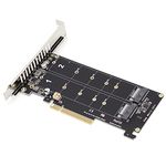 PCIE to NVME Dual Bay Expansion Card, Dual M.2 NVMe SSD to PCIE X8 M Key Hard Drive Adapter Card, Signal Splitting Array Card(ph45)