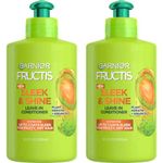 Garnier Fructis Sleek & Shine Intensely Smooth Leave-In Conditioning Cream, 10.2 Ounce (Pack of 2)