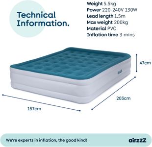 airzzZ SlumberPlus Double Air Bed – Inflatable Mattress for 2