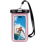 JOTO Waterproof Phone Pouch Cellphone Dry Bag Case for iPhone 15 14 13 12 Pro Max Xs Max XR X 8 7 6S Plus SE, Galaxy S23 S22 S22+ S21 FE up to 7" -Clearpink