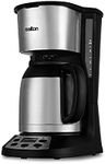 Salton Jumbo Java 10 Cup Drip Coffee Maker, XL Capacity Thermal Carafe, 24 Hour Programmable Timer, Extended Keep Warm, Pause & Serve, 1000 Watts (FC1667TH) Stainless Steel