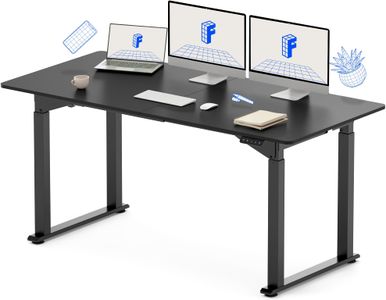FLEXISPOT Electric Standing Desk 4-Leg Dual Motor – Height Adjustable, 160x75cm Black