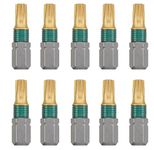 Kwb Titan Bitsset - 10 Torx T 25 Bit-Set 25 mm, Universel, Screwdriver-Set, 1/4 Inch O.D. Hexagonal