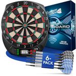DartPro Electronic Dartboard for 1-8 Players – 65 Game Variants with Double In & Double Out – Wireless Soft Tip Dart Board Set with 6 Darts, LCD Display, Sound Effects – Professional Dart Machine