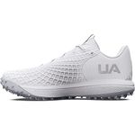 Under Armour Women's Glyde 2.0 Turf Softball Shoe, (100) White/White/Metallic Silver, 8