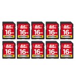 Gigastone SD Card 16GB 10-Pack UHS-I U1 Class 10 SDHC Memory Card High-Speed Full HD Video Canon Nikon Sony Pentax Kodak Olympus Panasonic Digital Camera