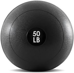 ProsourceFit Slam Medicine Ball, Classic Dead Weight Balls for Strength and Conditioning Exercises, Cardio and Core Workouts, 50lb, Black
