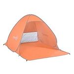 Outsunny Pop Up Beach Tent Portable Sun Shelter UV Protection Outdoor Patio with Carry Case & Stakes Orange