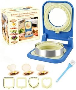 3-in-1 Uncrustable Sandwich Maker - Heart/Circle/Square Crustless Sandwich Cutter & Sealer for Kids' Lunch, Breakfast & Lunchboxes | BPA-Free Uncrustable Press,Easy Clean(3-Shape Blue)