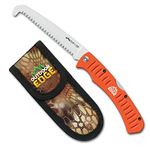 Outdoor Edge Flip N' Zip Folding Hunting & Camp Saw for Wood & Bone, 4.4" Blade, Blaze Orange Handle with Mossy Oak Sheath (FW-45)