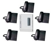 ACCORD ACE 105 EPABX Intercom Communication System for Office with 5 KX-TS400SX Integrated Corded Telephone