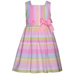 Bonnie Jean Baby Girl's Easter Dress - Pastel Spring Dress for Baby, Toddler, Little and Big Girls, Pastel Stripe, 2 Years