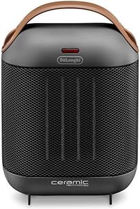 DeLonghi HFX30C18.AG Ceramic Heater | Mobile Heater for Quick and Selective Heat Supply | 2 Power Levels | Anti-Frost Function | 1800 W Power | Grey