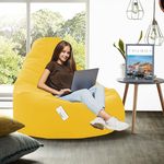 Casa Haus RZE01 Collection Leather Fabric Bean Bag Prefilled 4 XL- Yellow Mint