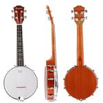 Kmise Banjo Ukulele 4 String Concert Banjos Sapele Aquila String Flying Bird Dots