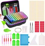MACTING Diamond Painting Accessories, 120 Slots Diamond Art Accessories with 5D Diamond Painting Storage Boxes, Portable Bead Storage with Pens and Tray Tools Kit for DIY Art Craft