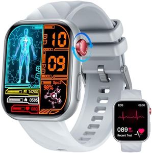 Montre Connectée Homme Santé Smartwatch: avec ECG PPG HRV Acide Urique Appels Bluetooth 130+ Modes Sportifs Sommeil Fréquence Cardiaque SPO2 Podomètre Étanche 1.97" Écran Montre Sport pour Android iOS