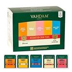 VAHDAM, Assorted Chai Tea Sampler Gift Set (5 Flavors, 20 Count) Gluten Free & Non GMO | Indian Masala Chai Tea Blends | Long Leaf Chai Tea Bags Variety Pack | Tea Variety Pack | Gifts for Women & Men