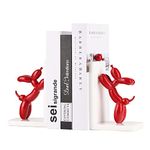 ZHANYUN Resin Balloon Dog Book Ends Decorative，Balloon Dog Bookends Animal Bookends，Animal Book Ends for Kids Books，Cute Bookends Unique Book Ends Book Stopper Book Holder for Shelf Office Home Decor