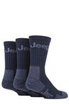 Jeep Men's JM273 3 Pair Luxury Terrain Socks (12-14, Navy/Sky)