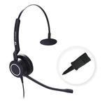 Mono Plantronic-QD Headset with Microphone - for Cables with Quick Disconnect Connector for Call Center Office (VTX100QD)