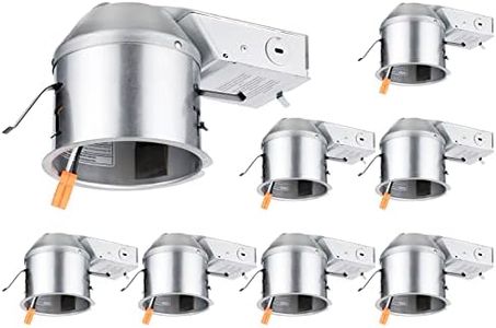 TORCHSTAR 8-Pack 4 Inch Remodel Recessed Lighting Housing, Shallow IC Rated Air Tight 120-277V Can, Max 15W Compatible, TP24 Connector, ETL Listed, Damp Location