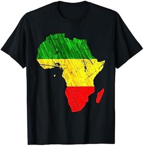 Carte de l'Afrique Reggae Rasta graphique Afrique pride T-Shirt