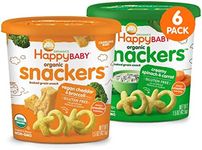 Happy Baby Organics Snackers Baked Grain Snack, 2 Flavor Veggie Variety Pack, 1.5 Ounce (Pack of 6)