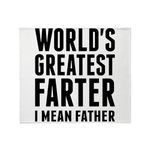 CafePress World's Greatest Farter I Mean Father Throw Blan Super Soft Fleece Plush Throw Blanket, 60"x50"