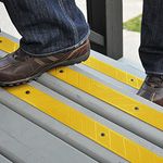 GripStrip Stair Treads L 32”x W 2” Screw Down Strip, No Adhesive All Weather Non-Slip, Plastic Safety Stair Strips Increase Safety on Slippery Stairs - Screws Included (2 Pack) (Yellow)