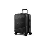 Reebok Go Collection 20 Inch Hard Shell Spinner Carry On Bag for Airplanes, ABS/PC Hardside Suitcase with 360-Degree Spinner Wheels, Retractable Handle, Airline Approved, Black