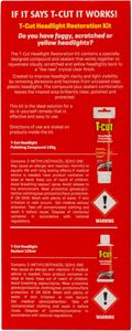 T-Cut Headlight Restoration Kit – Cleans, Restores & Protects