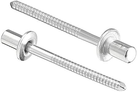uxcell Blind Rivets, 304 Stainless Steel Pull Rivets Core Decoration Rivets 4mm Diameter 7mm Grip Length Silver Tone, 50pcs