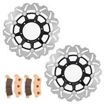 TARAZON Front Brake Discs and Brake Pads for Honda VTX1800 VTX 1800 R/C/S/F/N/T 2002 2003 2004 2005 2006 2007 2008 2009 2010 2011 Disk Disks Rotors for Motorcycle