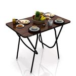 wow craft Multi Purpose Foldable and Portable 2 Seater Dining Table for Home, Kitchen Made with Engineered Plywood top and Powder Coated Finish (Mango Brown)