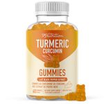 Turmeric Curcumin Gummies With Black Pepper | Anti Inflammation Joint & Digestion Support Supplements | Ginger Flavored | For Women & Men | Non-GMO, Vegan, Pectin-Based, Gluten-Free | 60 Gummies