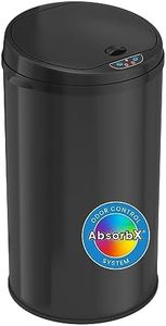 iTouchless 8 Gallon Sensor AbsorbX Odor Filter System, 30 Liter Round Steel, Perfect for Home, Kitchen, Office Garbage Bin, Trash Can 8 Gal Black