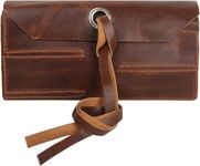 Militaria Stuffs Leather Tool Roll Up Pouch (10 Slots) - Leather Tool Wrench Roll/Chisel Bag Portable Carry-On Pouch, Workshop Storage, Woodworking Tools Organizer Full Grain Leather (Mustard Brown)