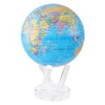 MOVA Globe Political Map Blue 6" with Base, Solar Powered Rotating Globe No Need of Battery or Chord, Unique Gift and Decoration