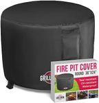 Heavy Duty Fire Pit Covers, Fit 30-36 Inch Round Gas Fire Pit - 600D Polyester Firepit Covers Round, Outdoor Fire Pit Cover, Firepit Cover, Fire Pit Cover Round, Patio Cover for Fire Pit, Table Cover