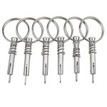 Hysagtek 6 Pcs Quick Release Pin Boat Bimini Top Pins 1/4" Diameter w/Drop Cam & Spring, Marine Hardware, 316 Stainless Steel with Pull Ring