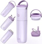 BOTTLE BOTTLE Insulated Sports Water Bottle with Straw, 2 Lids, 3 in 1 18 oz Water Bottles for Thin Can Coolers and Cups for Kids, Stainless Steel Metal Bottles P