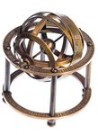 Aysha Nautical Brass Armillary Sphere with Stand, 9 cm High - Steampunk, Pirate or Vintage Decoration